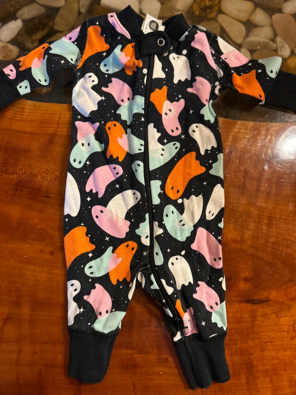 Hanna Andersson Black pajamas with colorful Ghosts